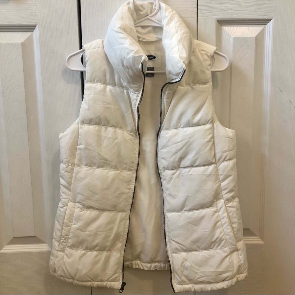 White Quilted Down Vest